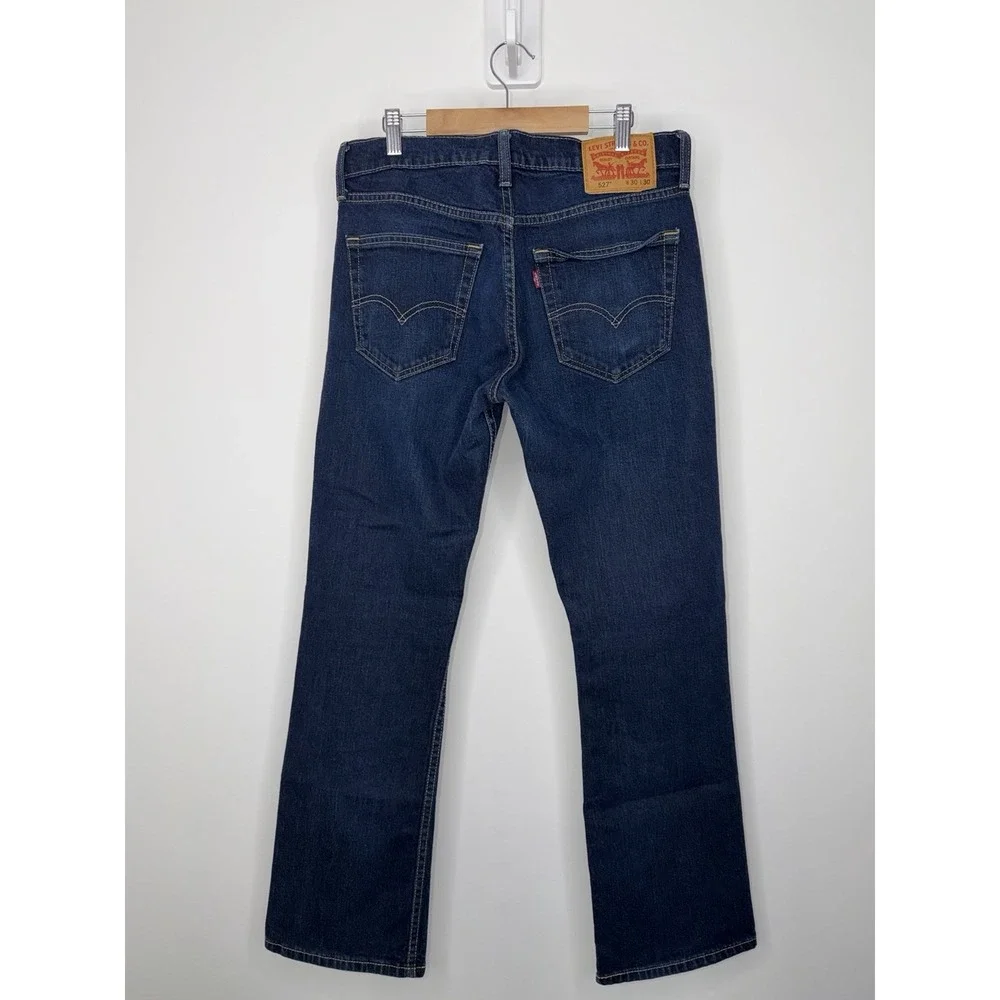 Levi's 527 Jeans Mens 30x30 Blue Denim Low Rise Bootcut Western Cowboy Workwear